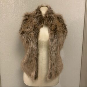 Ci Sono Faux Fur Vest in Light Brown